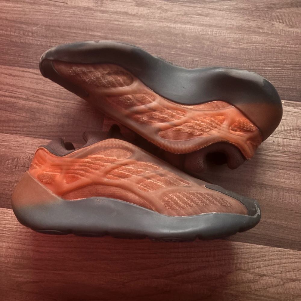 Yeezy Orange and Black Sneakers